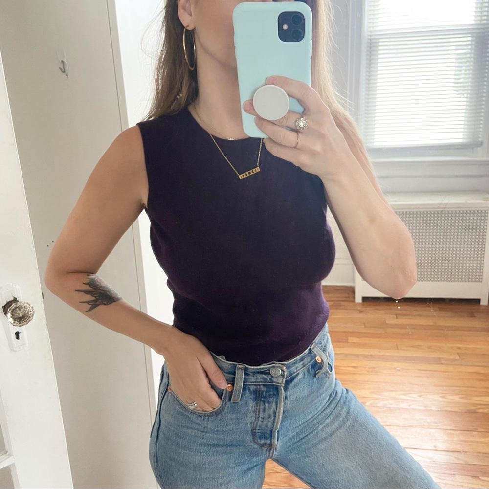 NWT Lord & Taylor Purple Cashmere Tank - Picture 1 of 6
